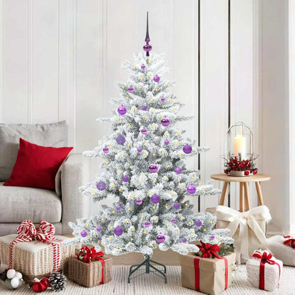 vidaXL Künstlicher klappbarer Weihnachtsbaum Weiß 150 cm PVC und Stahl