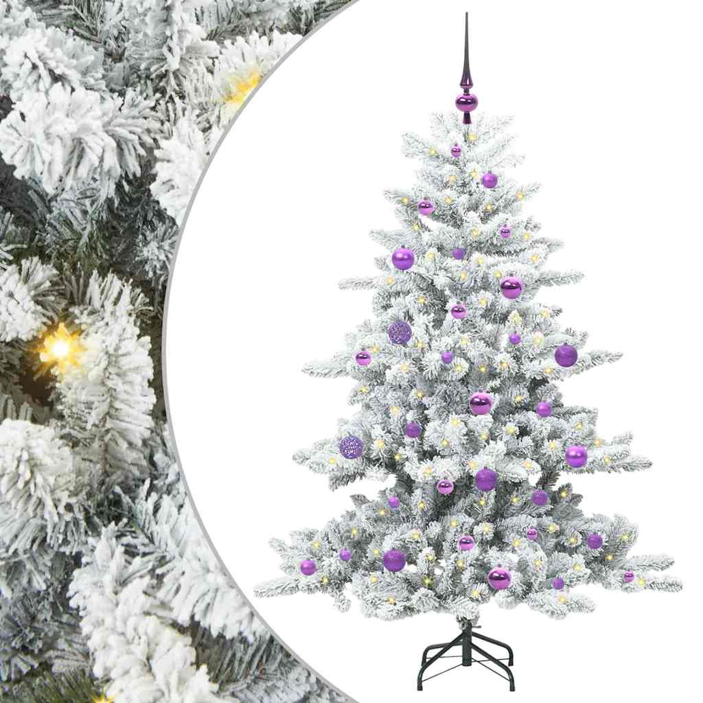 vidaXL Künstlicher klappbarer Weihnachtsbaum Weiß 150 cm PVC und Stahl