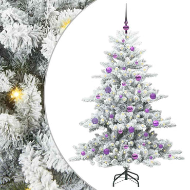 vidaXL Künstlicher klappbarer Weihnachtsbaum Weiß 150 cm PVC und Stahl