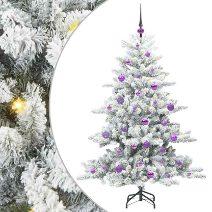 vidaXL Künstlicher klappbarer Weihnachtsbaum Weiß 150 cm PVC und Stahl