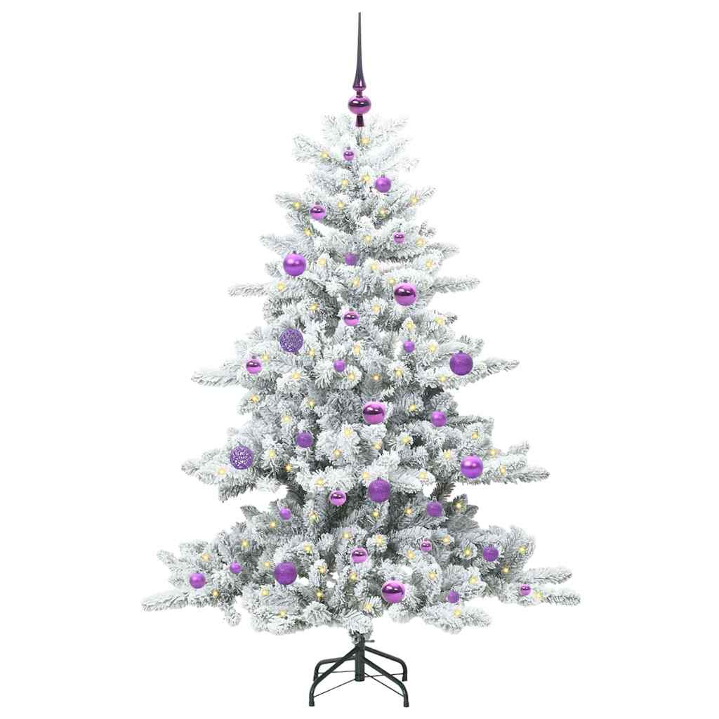 vidaXL Künstlicher klappbarer Weihnachtsbaum Weiß 150 cm PVC und Stahl