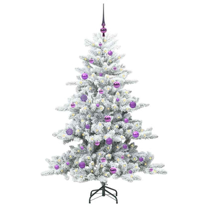 vidaXL Künstlicher klappbarer Weihnachtsbaum Weiß 150 cm PVC und Stahl