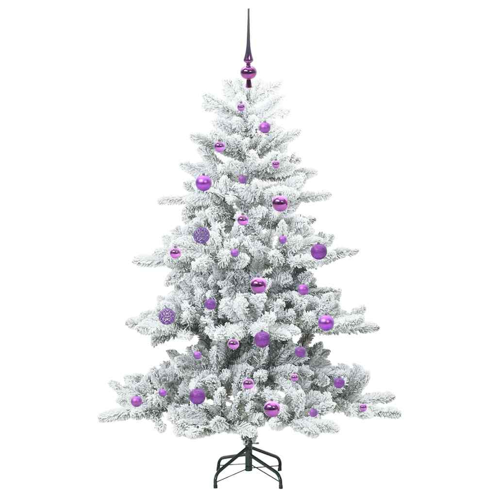 vidaXL Künstlicher klappbarer Weihnachtsbaum Weiß 150 cm PVC und Stahl