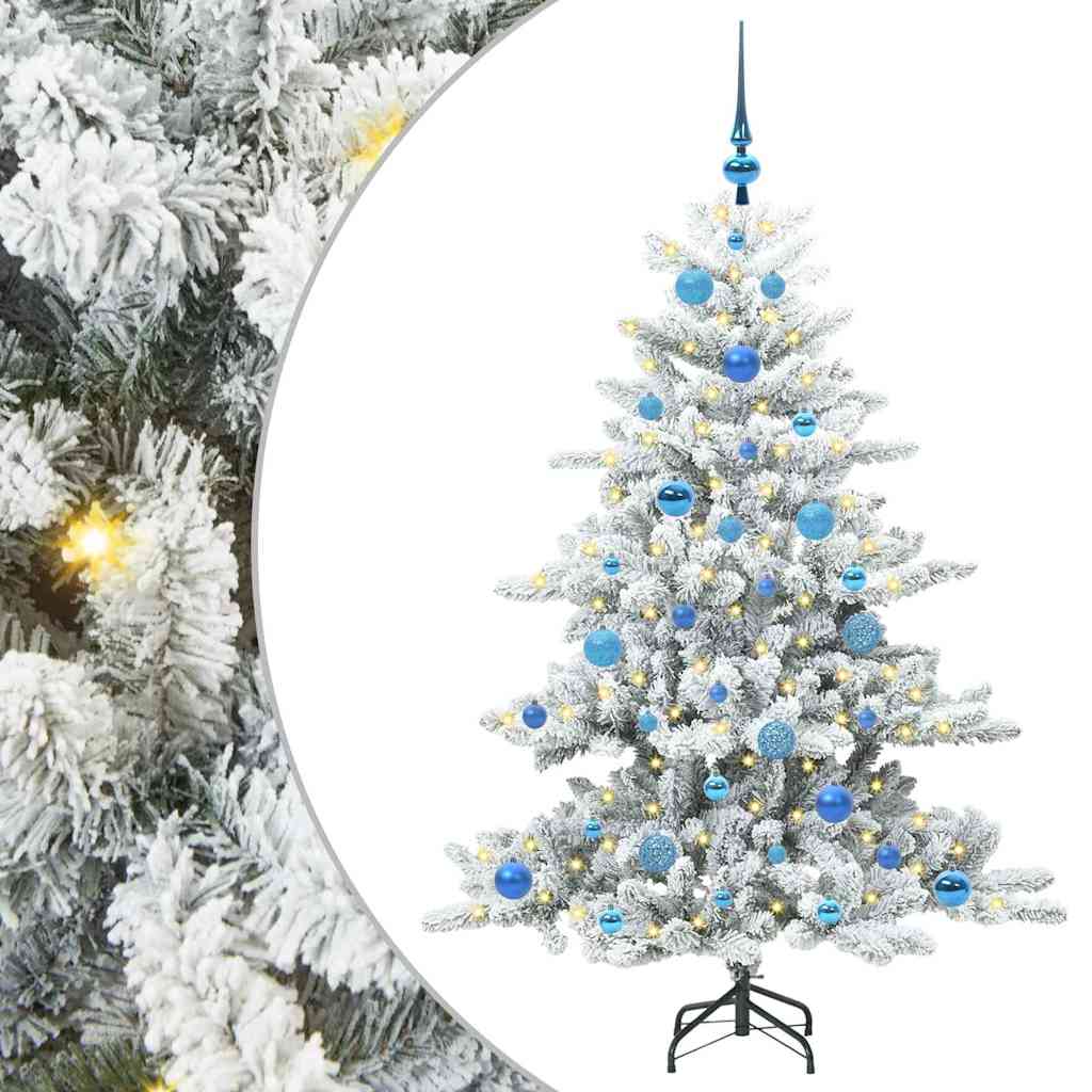 vidaXL Künstlicher klappbarer Weihnachtsbaum Weiß 150 cm PVC und Stahl