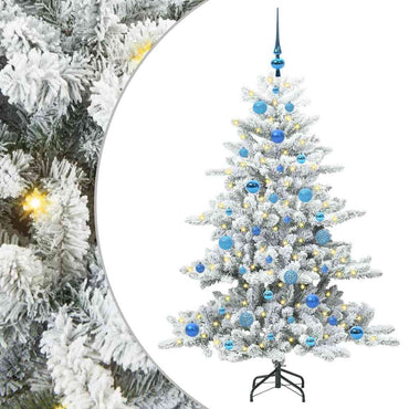 vidaXL Künstlicher klappbarer Weihnachtsbaum Weiß 150 cm PVC und Stahl