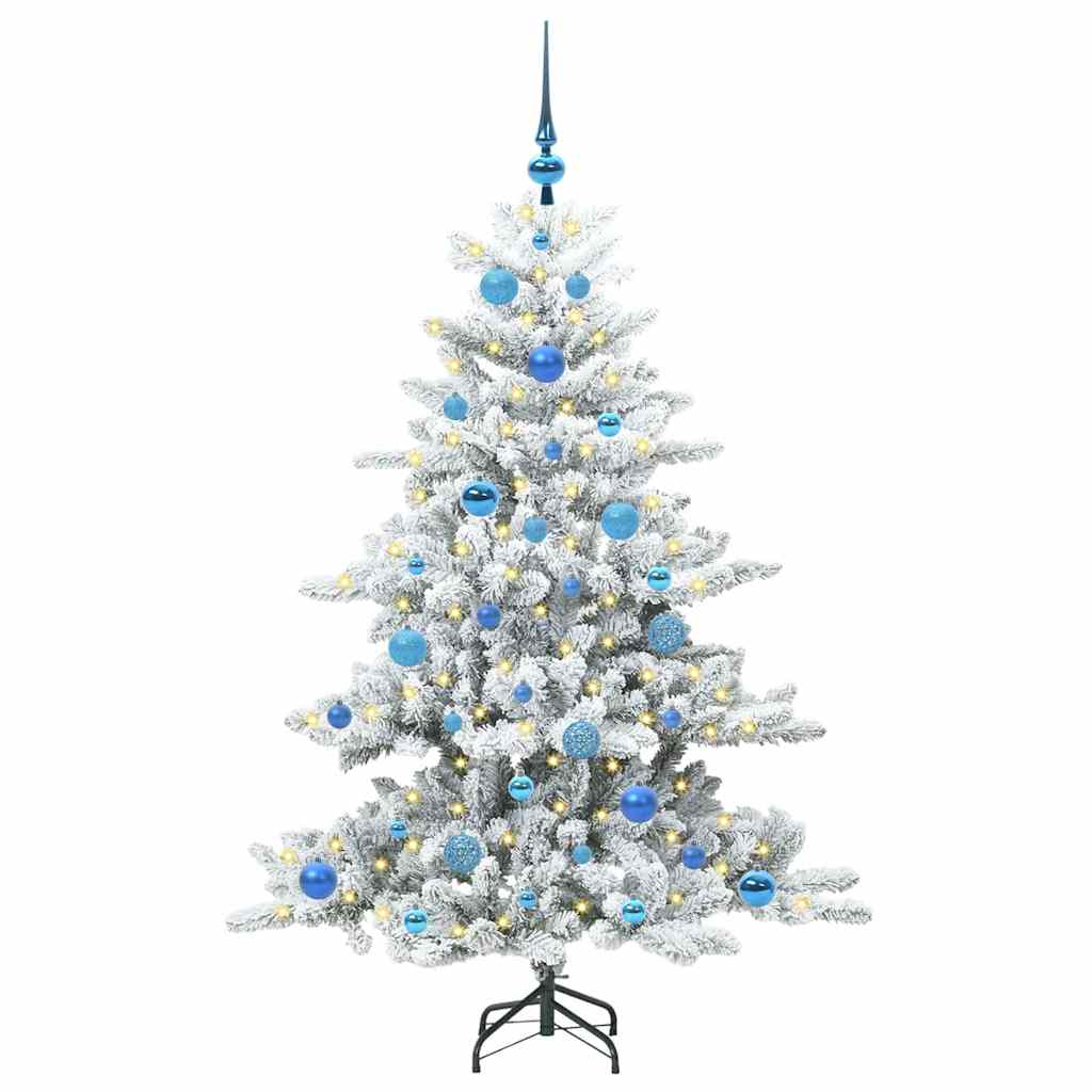 vidaXL Künstlicher klappbarer Weihnachtsbaum Weiß 150 cm PVC und Stahl