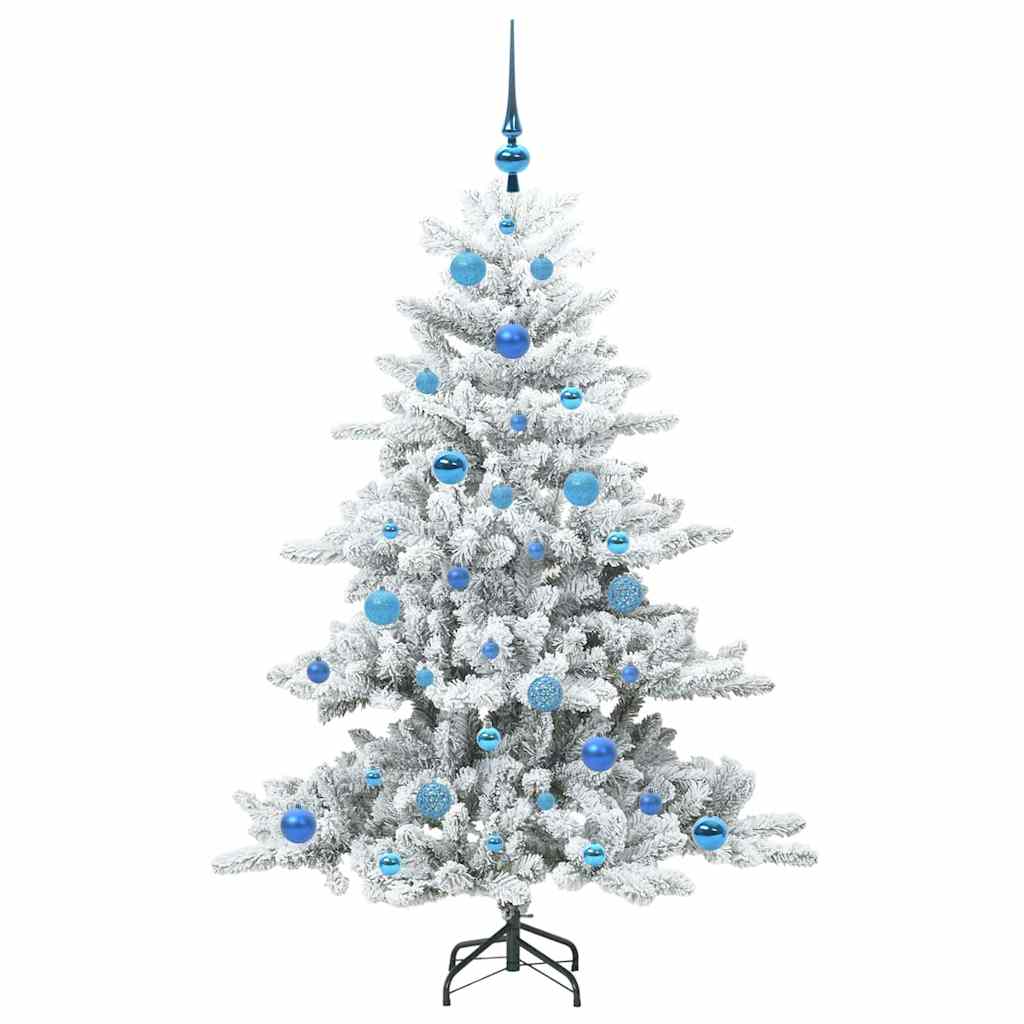 vidaXL Künstlicher klappbarer Weihnachtsbaum Weiß 150 cm PVC und Stahl
