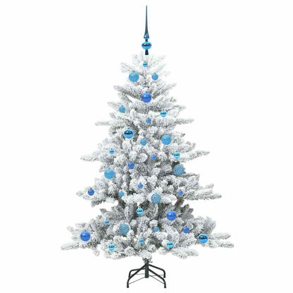 vidaXL Künstlicher klappbarer Weihnachtsbaum Weiß 150 cm PVC und Stahl