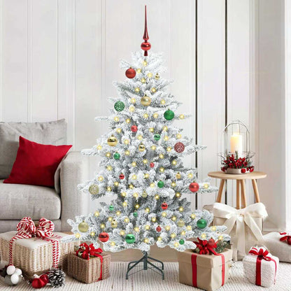 vidaXL Künstlicher klappbarer Weihnachtsbaum Weiß 150 cm PVC und Stahl
