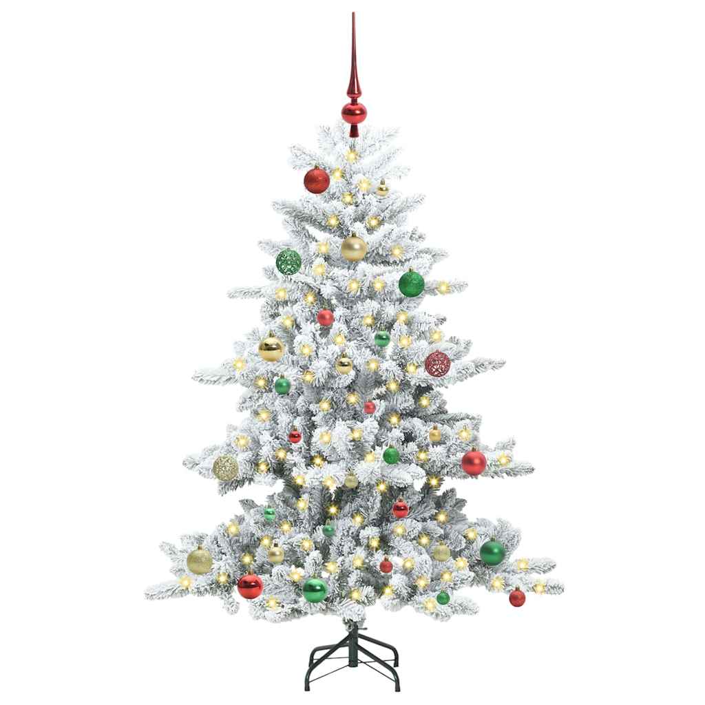 vidaXL Künstlicher klappbarer Weihnachtsbaum Weiß 150 cm PVC und Stahl