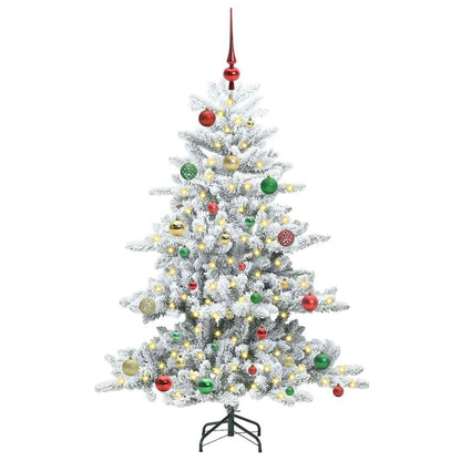 vidaXL Künstlicher klappbarer Weihnachtsbaum Weiß 150 cm PVC und Stahl