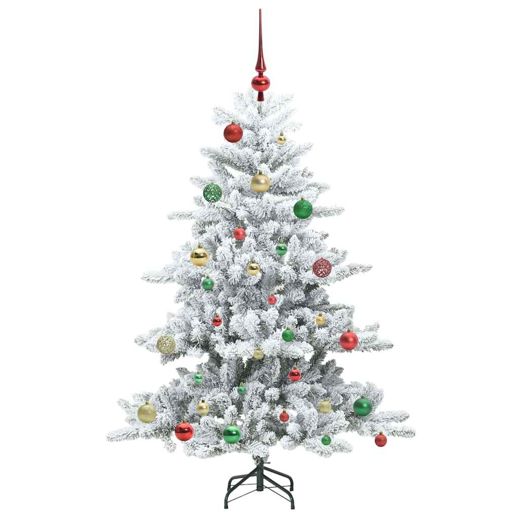 vidaXL Künstlicher klappbarer Weihnachtsbaum Weiß 150 cm PVC und Stahl