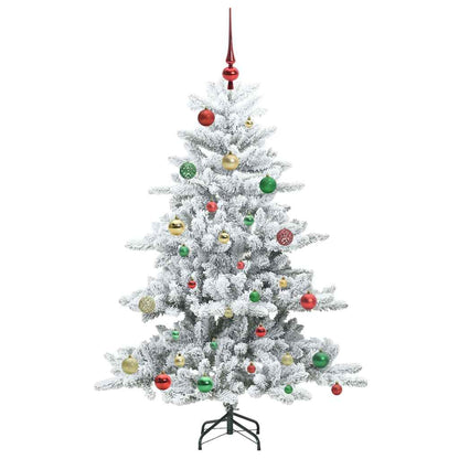 vidaXL Künstlicher klappbarer Weihnachtsbaum Weiß 150 cm PVC und Stahl