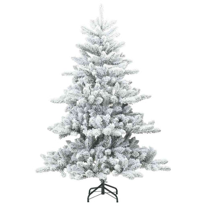 vidaXL Künstlicher klappbarer Weihnachtsbaum Weiß 150 cm PVC und Stahl