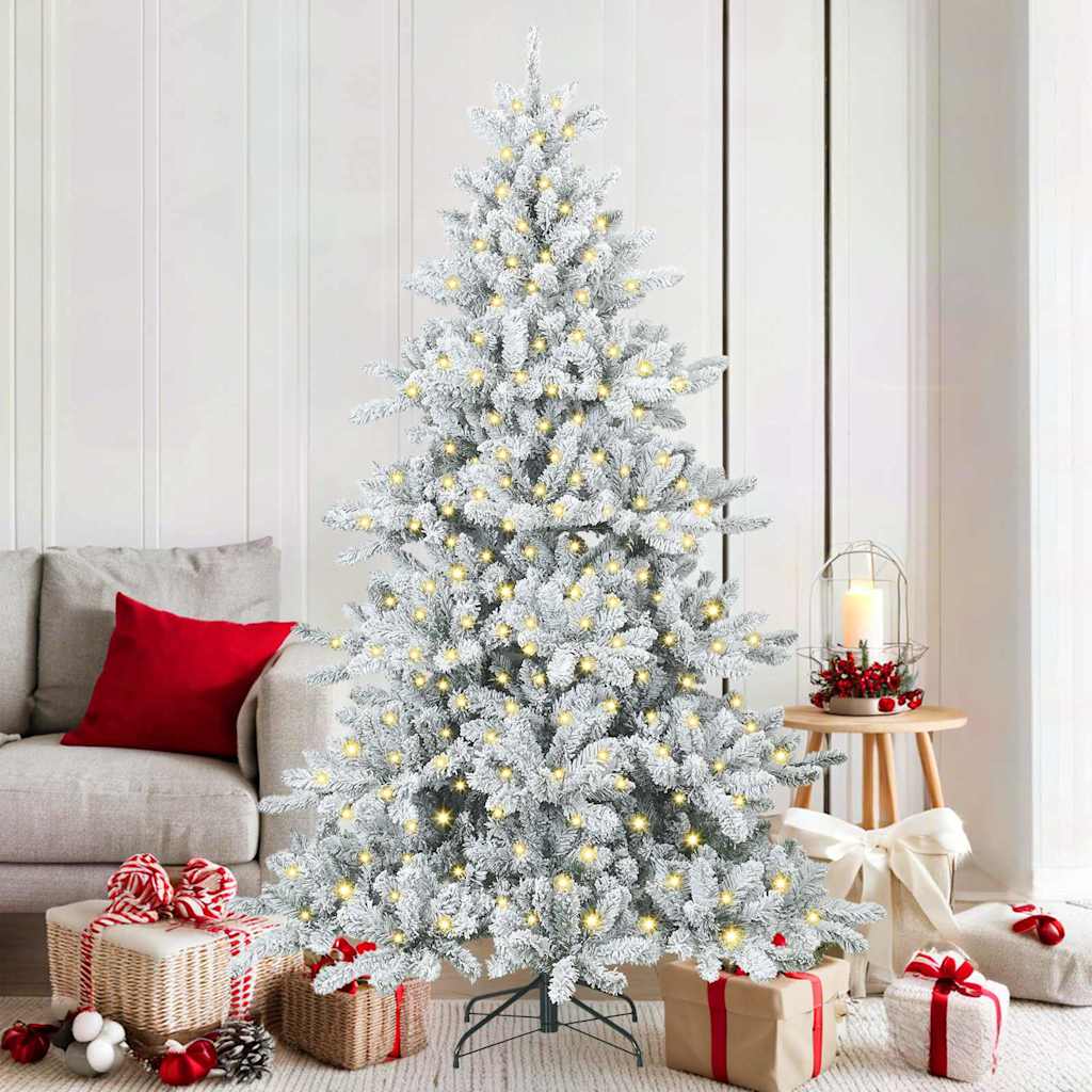 vidaXL Künstlicher klappbarer Weihnachtsbaum Weiß 180 cm PVC und Stahl