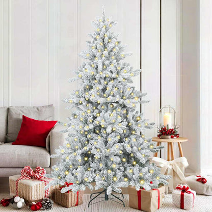 vidaXL Künstlicher klappbarer Weihnachtsbaum Weiß 180 cm PVC und Stahl