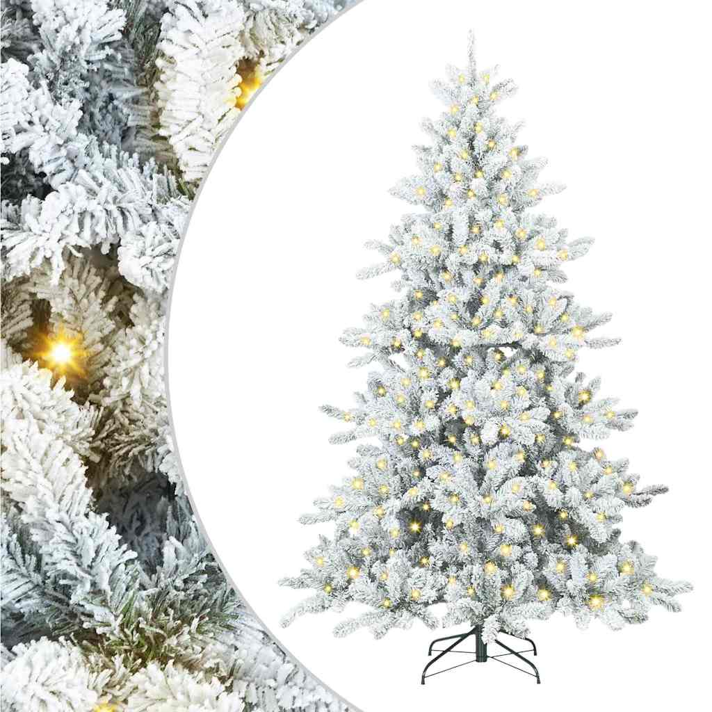 vidaXL Künstlicher klappbarer Weihnachtsbaum Weiß 180 cm PVC und Stahl