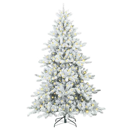 vidaXL Künstlicher klappbarer Weihnachtsbaum Weiß 180 cm PVC und Stahl