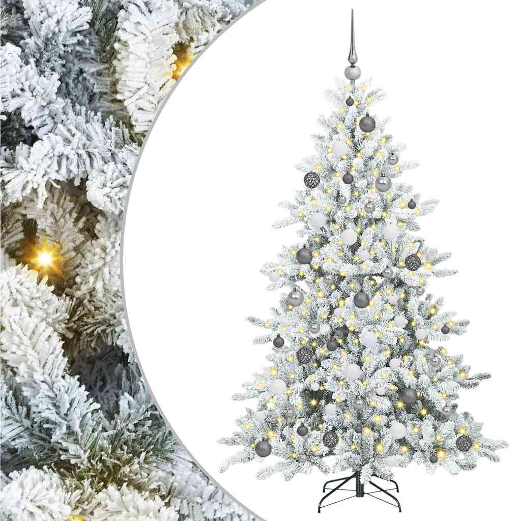 vidaXL Künstlicher klappbarer Weihnachtsbaum Weiß 180 cm PVC und Stahl