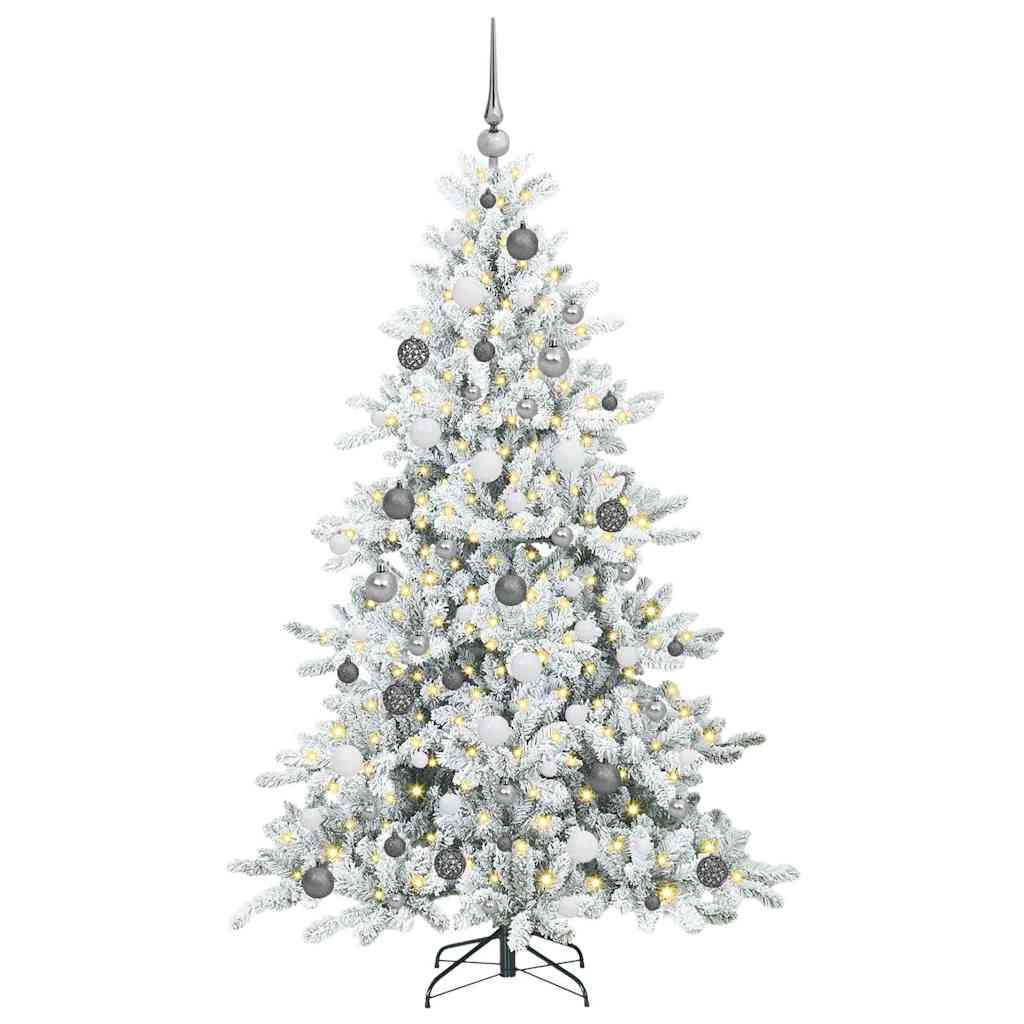 vidaXL Künstlicher klappbarer Weihnachtsbaum Weiß 180 cm PVC und Stahl
