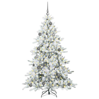 vidaXL Künstlicher klappbarer Weihnachtsbaum Weiß 180 cm PVC und Stahl