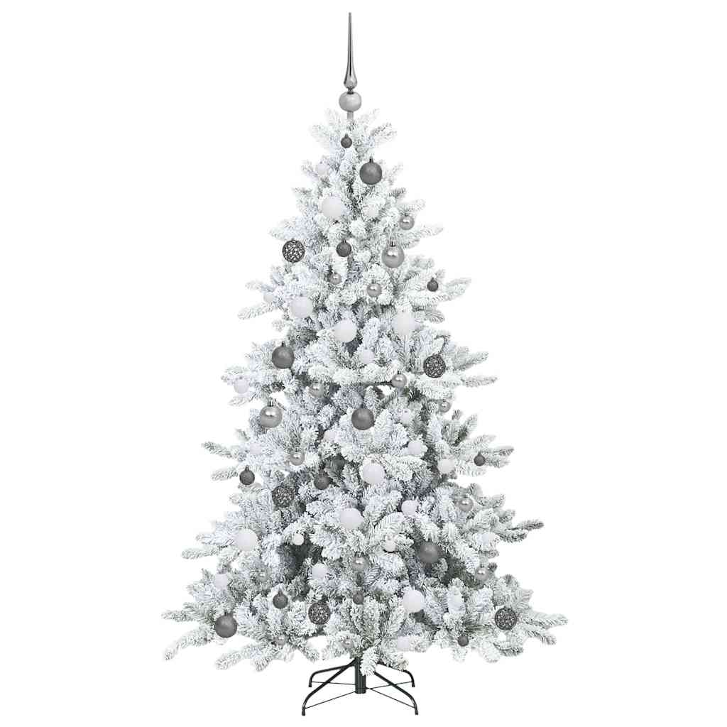 vidaXL Künstlicher klappbarer Weihnachtsbaum Weiß 180 cm PVC und Stahl