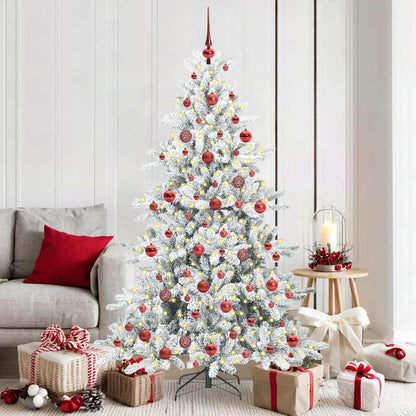 vidaXL Künstlicher klappbarer Weihnachtsbaum Weiß 180 cm PVC und Stahl