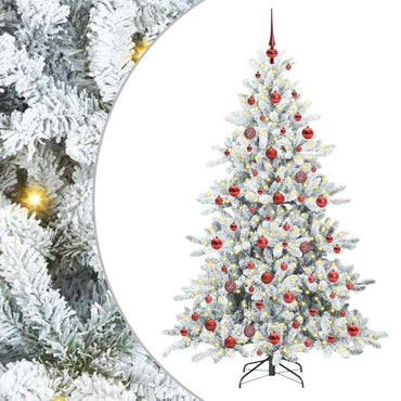 vidaXL Künstlicher klappbarer Weihnachtsbaum Weiß 180 cm PVC und Stahl