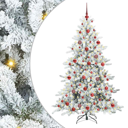 vidaXL Künstlicher klappbarer Weihnachtsbaum Weiß 180 cm PVC und Stahl