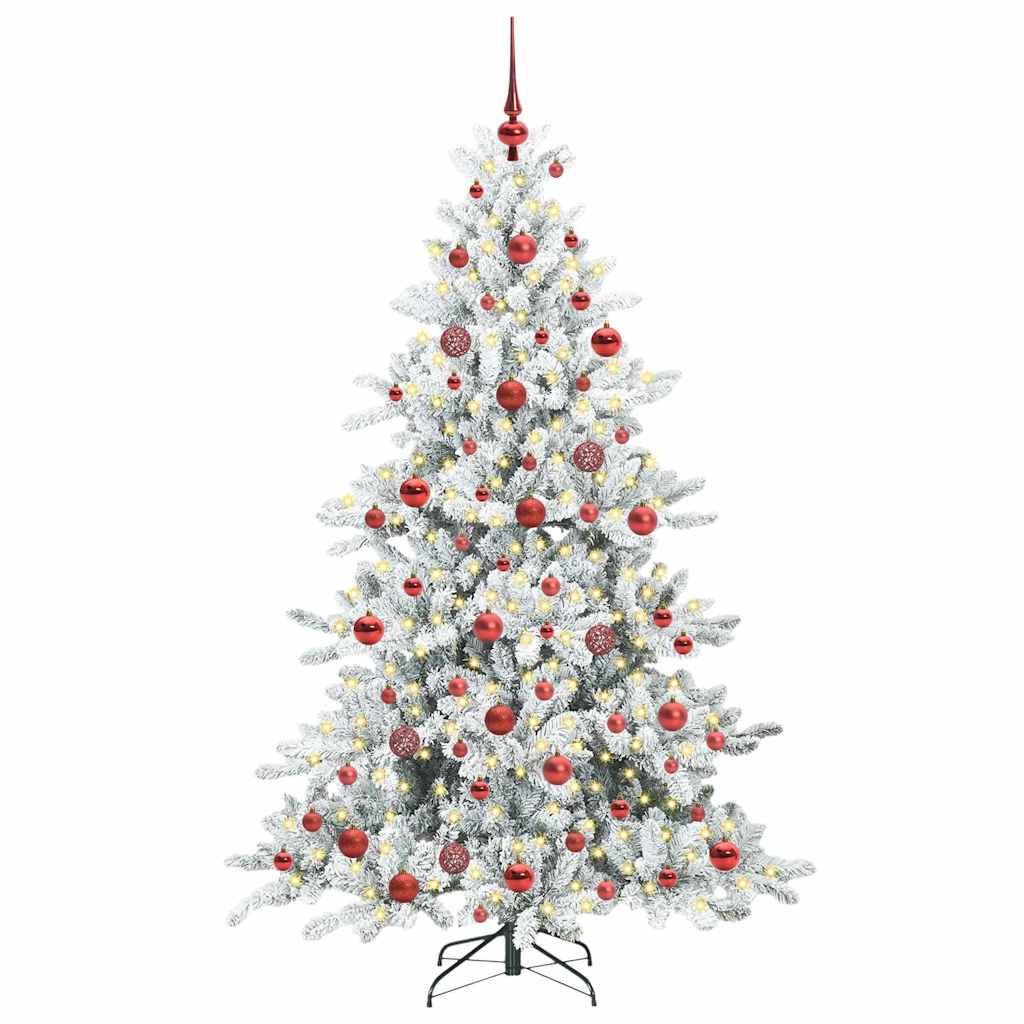 vidaXL Künstlicher klappbarer Weihnachtsbaum Weiß 180 cm PVC und Stahl