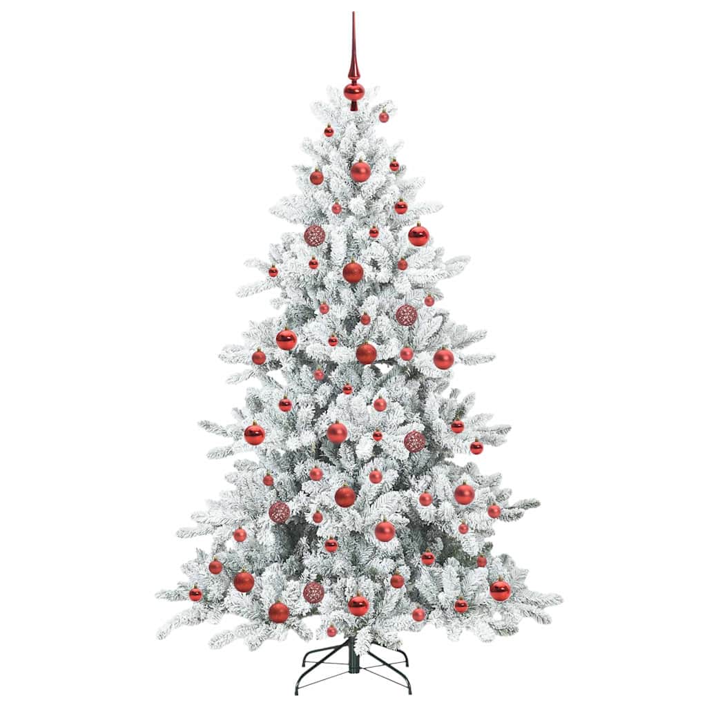 vidaXL Künstlicher klappbarer Weihnachtsbaum Weiß 180 cm PVC und Stahl