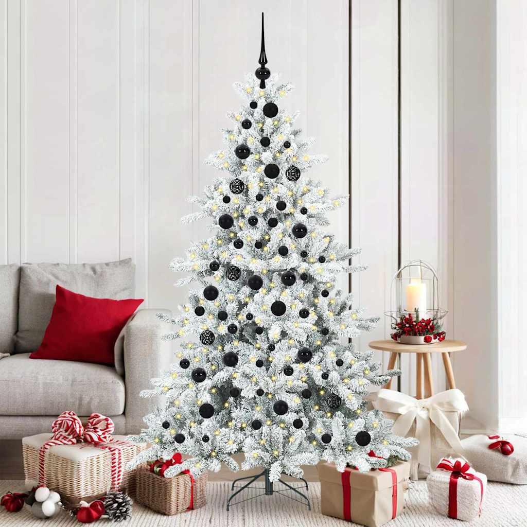 vidaXL Künstlicher klappbarer Weihnachtsbaum Weiß 180 cm PVC und Stahl