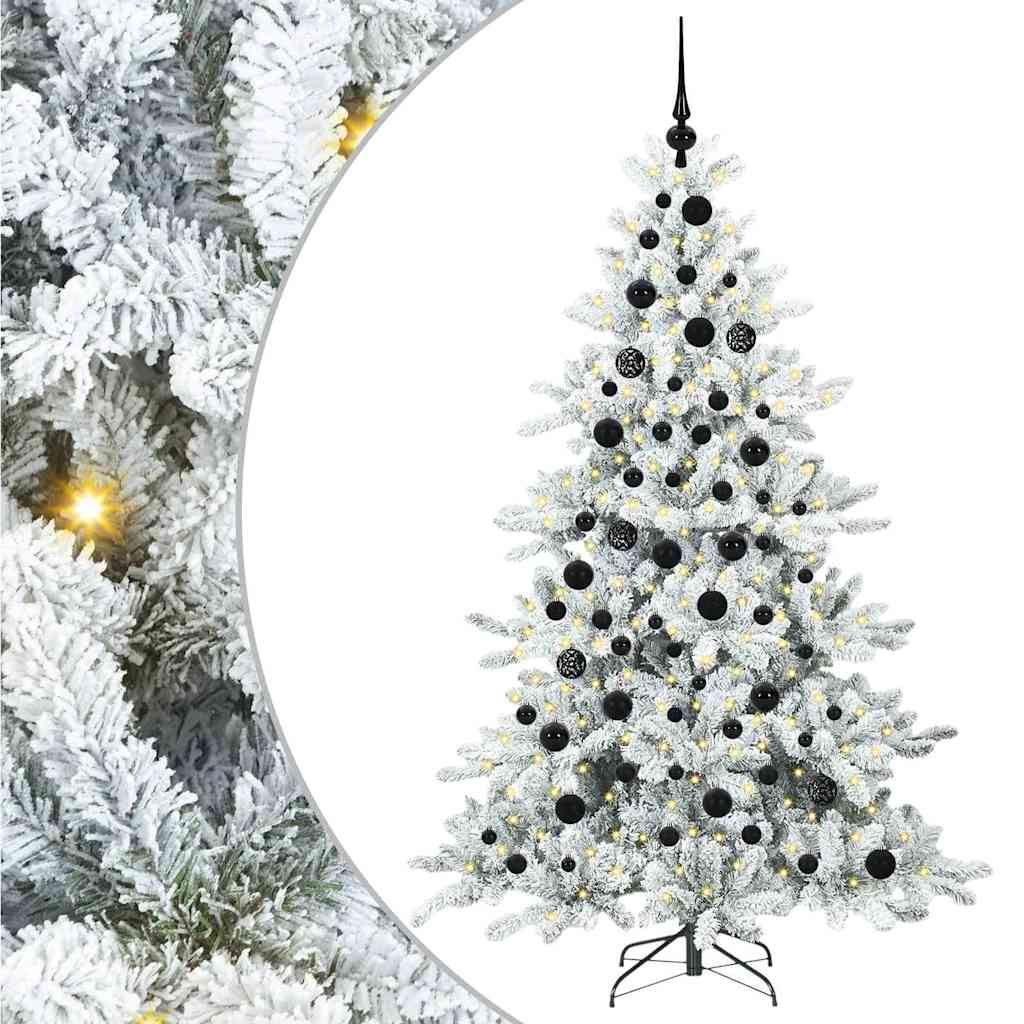 vidaXL Künstlicher klappbarer Weihnachtsbaum Weiß 180 cm PVC und Stahl