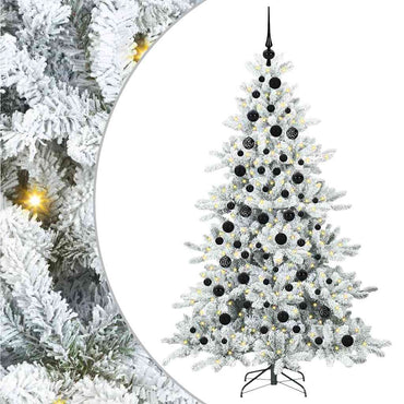 vidaXL Künstlicher klappbarer Weihnachtsbaum Weiß 180 cm PVC und Stahl