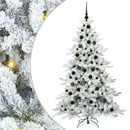 vidaXL Künstlicher klappbarer Weihnachtsbaum Weiß 180 cm PVC und Stahl