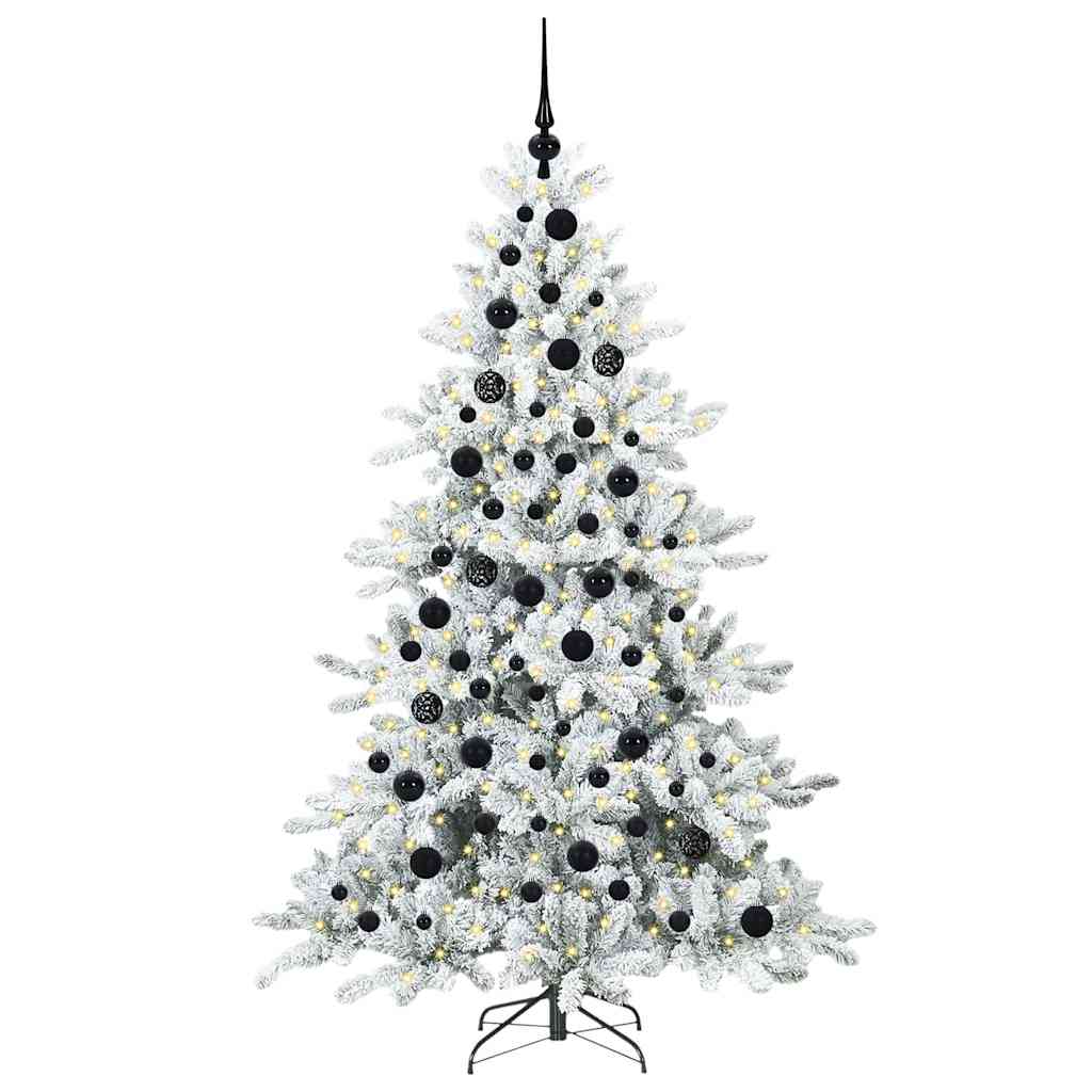 vidaXL Künstlicher klappbarer Weihnachtsbaum Weiß 180 cm PVC und Stahl