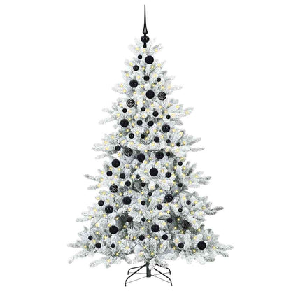 vidaXL Künstlicher klappbarer Weihnachtsbaum Weiß 180 cm PVC und Stahl