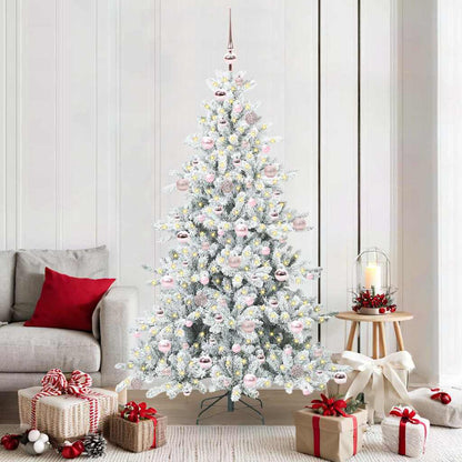 vidaXL Künstlicher klappbarer Weihnachtsbaum Weiß 180 cm PVC und Stahl