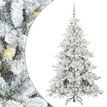 vidaXL Künstlicher klappbarer Weihnachtsbaum Weiß 180 cm PVC und Stahl