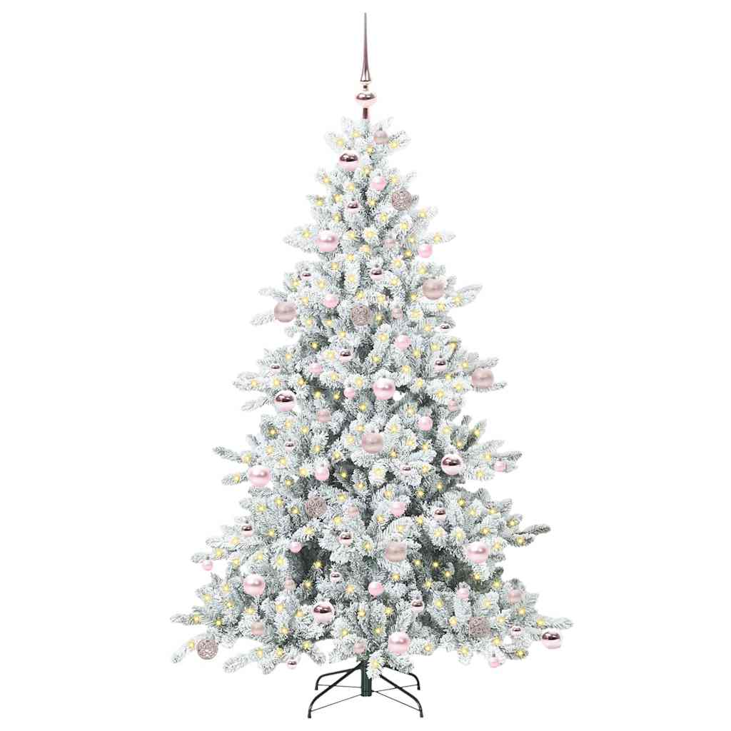 vidaXL Künstlicher klappbarer Weihnachtsbaum Weiß 180 cm PVC und Stahl
