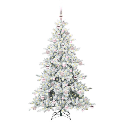 vidaXL Künstlicher klappbarer Weihnachtsbaum Weiß 180 cm PVC und Stahl