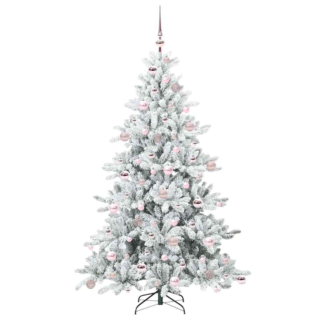 vidaXL Künstlicher klappbarer Weihnachtsbaum Weiß 180 cm PVC und Stahl
