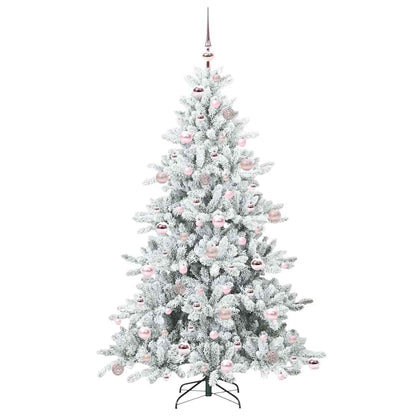 vidaXL Künstlicher klappbarer Weihnachtsbaum Weiß 180 cm PVC und Stahl
