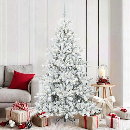 vidaXL Künstlicher klappbarer Weihnachtsbaum Weiß 180 cm PVC und Stahl