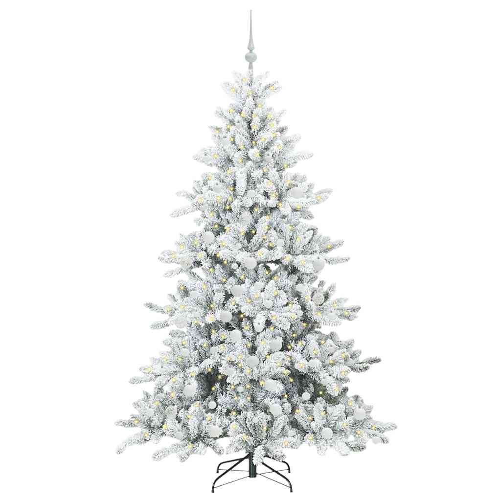 vidaXL Künstlicher klappbarer Weihnachtsbaum Weiß 180 cm PVC und Stahl