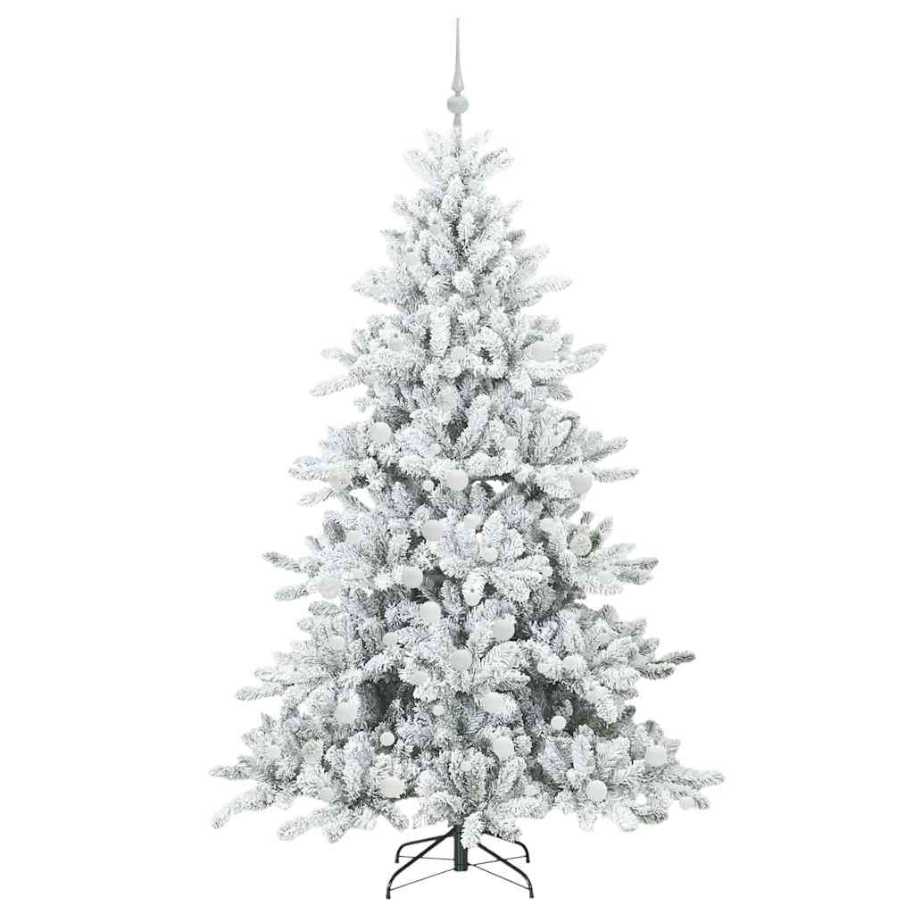 vidaXL Künstlicher klappbarer Weihnachtsbaum Weiß 180 cm PVC und Stahl