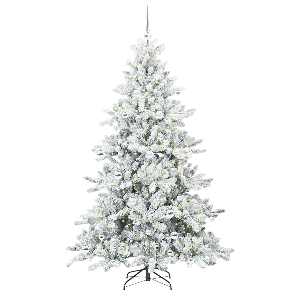 vidaXL Künstlicher klappbarer Weihnachtsbaum Weiß 180 cm PVC und Stahl