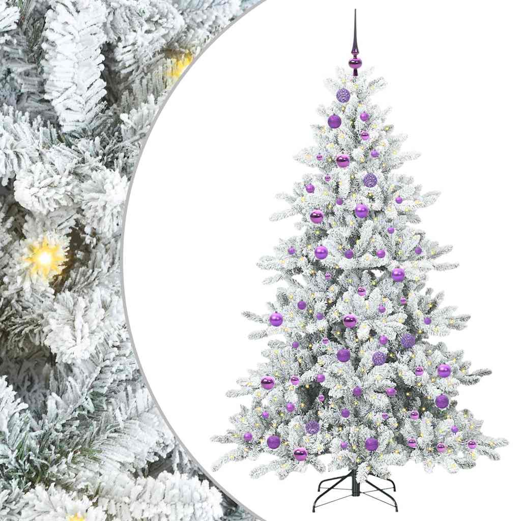 vidaXL Künstlicher klappbarer Weihnachtsbaum Weiß 180 cm PVC und Stahl