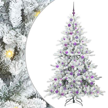 vidaXL Künstlicher klappbarer Weihnachtsbaum Weiß 180 cm PVC und Stahl