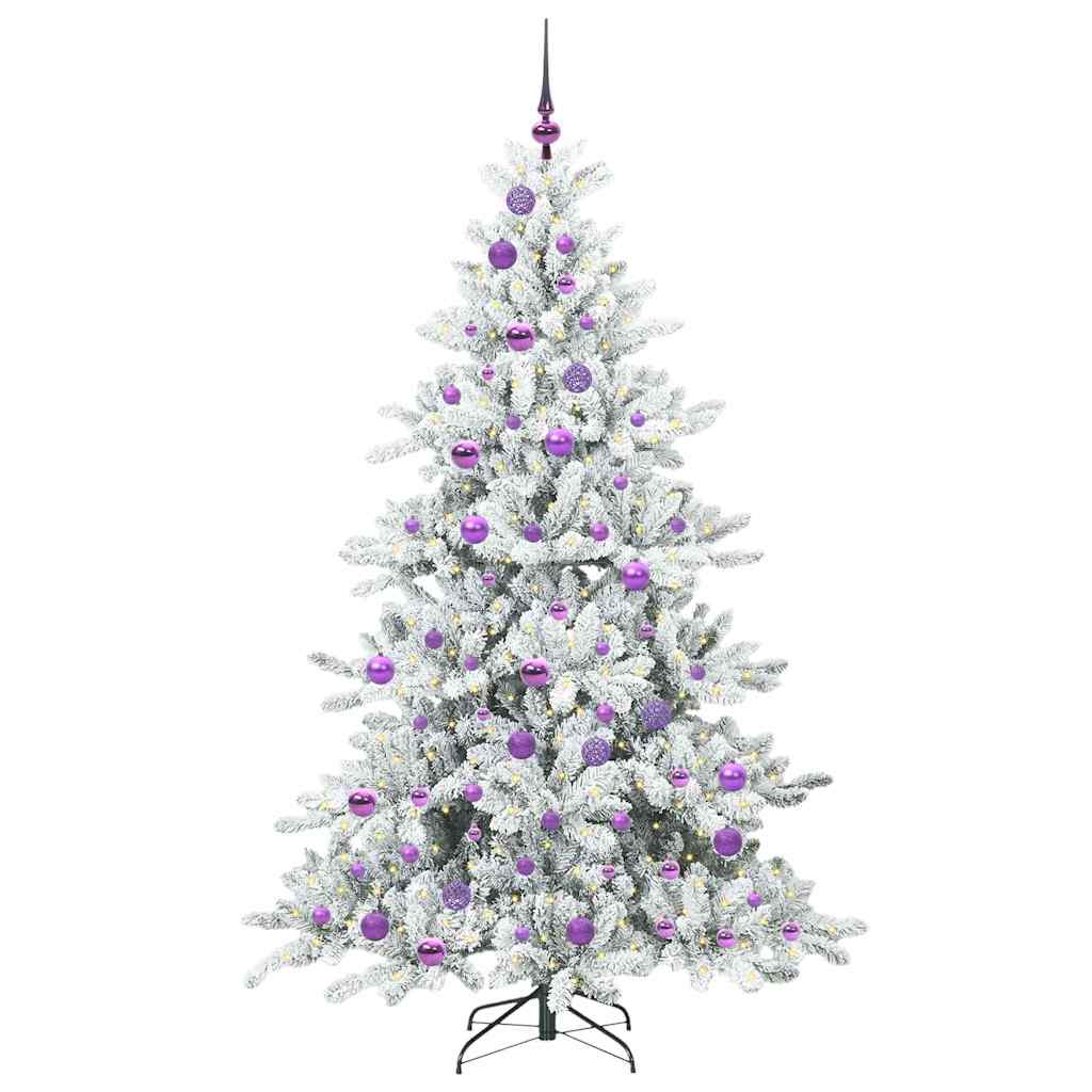 vidaXL Künstlicher klappbarer Weihnachtsbaum Weiß 180 cm PVC und Stahl